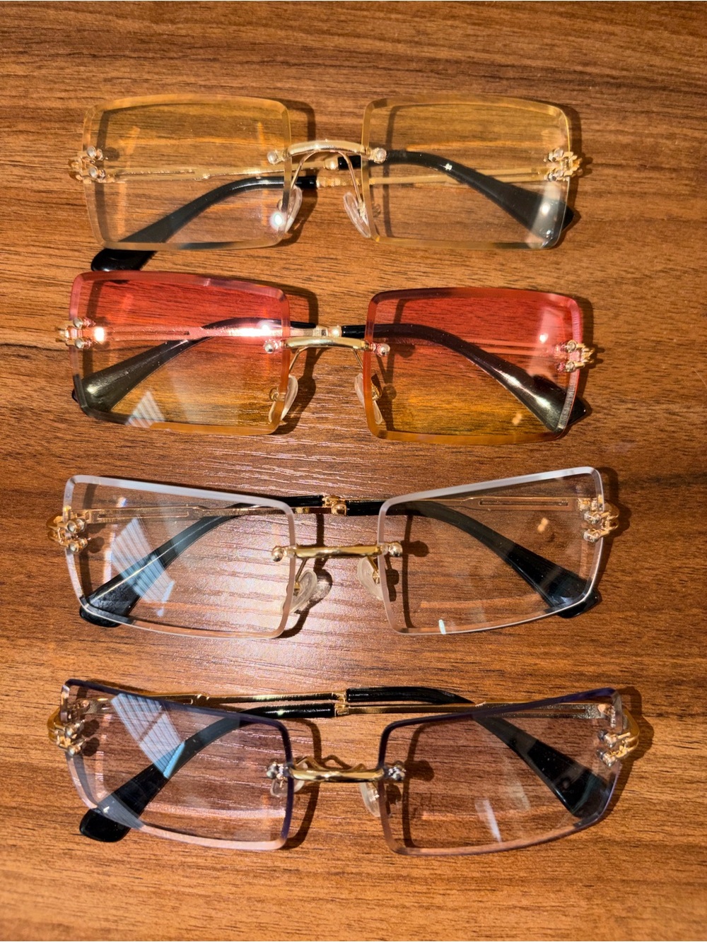 Lot / Set of 4 Rimless Gradient Fashion Sunglasses